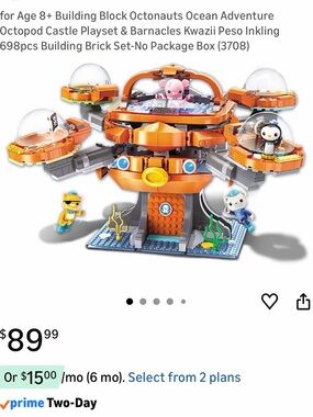 Octonauts Octopod Building Block Playset - Orange - New